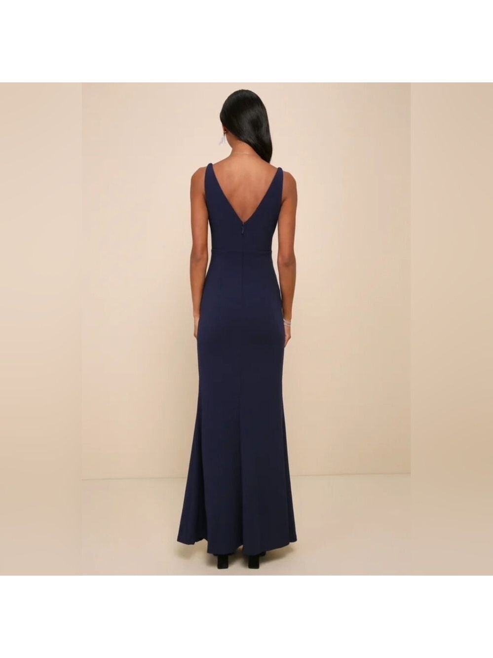 Lulus | Melora Navy Blue Sleeveless Maxi Dress | Size L - Picture 6 of 9